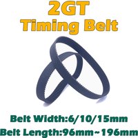 2GT Rubber Timing Belt Length 96 98 100 110 118 120 128 130 138 140 148 150 158 160 168 170 180 190 196mm 2GT Closed Loop Belts