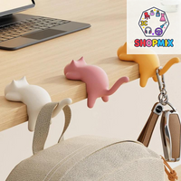 Cute Portable Cat Bag Hook Hanger Table Hook Handbag Backpack Travel Bag Organizer Holder Home Office Decor Desk Side Hooks