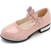 Chaussures en cuir verni PU pour filles, chaussures habillées pour enfants, talons hauts, nœud papillon, pour mariage Chic, printemps été, 2022