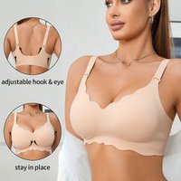FINETOO Women's Push Up Soft Bra Removable Padded Non Wired Bra Comfort Seamless Full Coverage Everyday Bra Underwear For Women