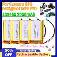103450 3.7V 2000mAh Rechargeable Li-Polymer Battery PH 2.0mm 2pin plug for Camera GPS navigator MP5 PS4 High-Quality Battery