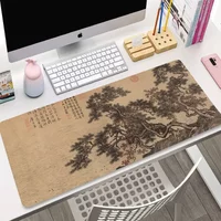 XXL Chinese Landscape Painting Mouse Pad Brown Texture 400x900 Art Mat Computer Office Gamer Desk Anti-Slip Gaming Keyboard Mat