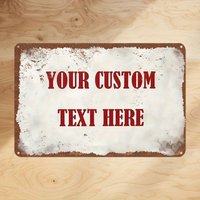2D Flat Vintage Customizable Tin Sign 8x12 Inch Durable Boho Plaque Custom Logo Text Image Wall Decor For Workplace Bar Cafe Hom