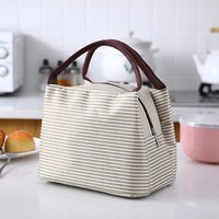 Stripes Lunch Bag For Women Isothermal Bag Packaged Food Thermal Bags Thermo Pouch Kids Lunch Bag Refrigerator Bag