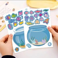 8/16/32PCS Creative Fish Tank Puzzle Sticker Handmade DIY Notebook Desktop Creative Decoration Waterproof Sticker