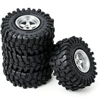 4PCS 0.7" Clamp Tire Wheels Rim Tires Kit for 1/30 SCX30 RC Car