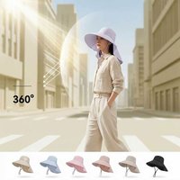 AliExpress NONE Hats That Can Be Worn in All Seasons, Women's Fisherman Hats with Adjustable Straps, Sun Hats for Outdoor Activities, Women's Wide-Brimmed Summer Sun Hats, Fishing, Cycling, Beach Shawl Hats, Unisex