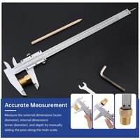 Heavy Duty 0-300 mm Metric & Imperial Double Scales Carbon Steel Vernier Caliper with Plastic Box, Manual Slide Caliper