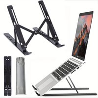Adjustable Aluminum Alloy Laptop Stand – 6-Level Height, Foldable & Portable for 8-16” Laptops, Enhanced Ventilation & Heat