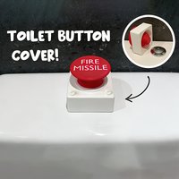 1Pc Missile Shape Toilet Flush Button Cover, No-Drill Installation, Fits Standard Valves for RV, Bathroom & Toilet DIY Parts