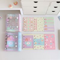 M5 Cute Loose Leaf Binder Cover with 60 Sheets Notebook Cover Journal Sketchbook Accessories Diary Office Supplies
