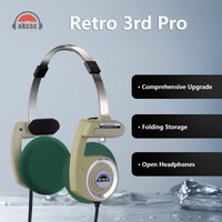 OKCSC Retro 3rd Generation Headphone Wired/Wireless Earphones 40mm Driver Open End HiFi Headset Only Bluetooth Version 2-in-1