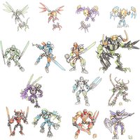 Bionicle Series Skull Warrior Mask Maker Building Blocks Anime Action Figures Soldier Warrior Bricks Toys For Boys Kids Gifts