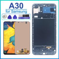 AMOLED LCD for Samsung Galaxy A30 LCD Display Touch Screen Digitizer Assembly for Samsung A30 A305F A305G Phone LCD with Frame