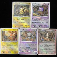 Pokemon PTCG Cards Colored Pencil Art Style Gengar Rotom Banette Mimikyu Collection Cards 5Pcs Rare Holo Cards Pokemon Gift