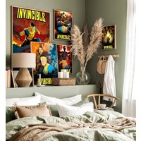 I-Invincible Cartoon Self-adhesive Art Poster Whitepaper Prints Posters Artwork Aesthetic Art Wall Painting
