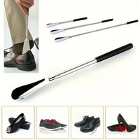 1pc Portable Stainless Steel Shoe Horn With Three Adjustable Lengths for Shoe Lifting And Wearing Shoe Accessories Convenience