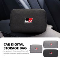 For Toyota Car Logo Digital Storage Bag Waterproof Data Cable Travel Handbag GR Sport Gazoo Racing Yaris 86 Corolla Hilux Supra