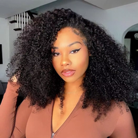 Human Hair Half Wigs Glueless Curly Wigs With Adjustable Drawstring Seamless Clips 3 IN 1 Upgrade Half Wigs 220% Density 32 inch