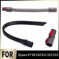 Flexible Crevice Tool Extension Hose for Dyson V7 V8 V10 V11 V12 V15 Vacuum Cleaner Flat Suction Nozzle Head Replacement Part