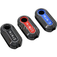 Carbon Abs Car Key Fob Shell Cover for FIAT 500 500L 500X Abarth 3-Button Folding Key