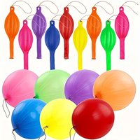 12/20/30pcs Punch Balloons Punching Balloon Heavy Duty Party Favors For Kids, Bounce Balloons with Rubber Band Handle for Birthd