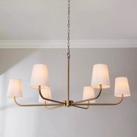 Modern Minimalist Fabric Lampshade Pendant Light American Countryside 2 Heads 6 Heads Restaurant Lamp Post-modern Bedroom Decor