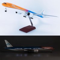 47CM 1/157 Scale 777 B777 Aircraft KLM Air Airlines Model W Light and Wheel Landing Gear Diecast Plastic Resin Plane Toys Decor