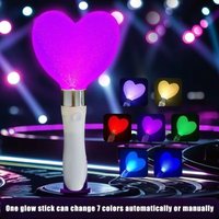 Heart Star Shaped Kpop Lightstick Bright Stick Flashing Mode Concert Support Sticks Color Changed Glow Stick for Wedding Party