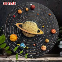 Solar System Saturn Planets Outer Space Tin Sign - Vintage Durable Metal Plaque Wall Decor, Cosmic Galaxy Home Office Man Cave W