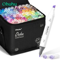 Ohuhu Oahu New 120 Colors Marker Pen Set Alcohol Art Markers Dual Tips Felt Pen Sketching Drawing Graffiti Manga School Art