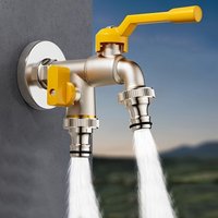 Indoor and outdoor faucet with one inlet and two Garden Enthusiasts Choice RobustsAnti Freeze Outdoor Faucet Simple Installation