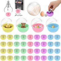 50Pcs Round Capsules Empty 2 inch Plastic Fillable Empty Colorful Capsules Bulk Party Favors Vending Machine Capsules for Party