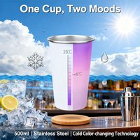 500ml Color Changing Gradient Purple Mug 304 Stainless Steel Cup Cold Drink Tumbler for Water Juice Coffee Bar Home Use