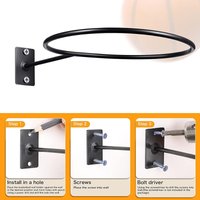 Football display stand, multifunctional ball stand, wall mounted basketball storage stand, living room decoration, space saving