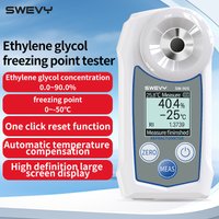 SWEVY Refractometer 4-in-1 Ethylene Glycol Concentration, Freezing Point, Temperature, Refractive Index with Digital LCD and ATC