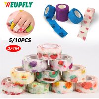 5/10Pcs 2/4cm Wide Self Adhesive Colorful Elastic Bandage Wrap Stretch Self-Adherent Tape for First Aid,Sports, Wrist, Ankle