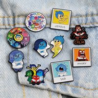 Cute Sad Anger Enamel Pins Cartoon Emotion Characters Brooches Lapel Pins for Kids & Fans Movie Inspired Fashion Jewelry Gifts