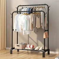 Heavy Duty Double Clothes Rail Rack Hanging Garment Display Stand Open Wardrobe