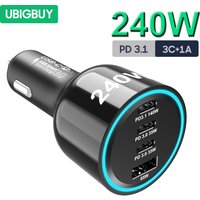 Ubigbuy 240W Ładowarka samochodowa PD 3.1 140W 100W PPS 45W Super szybkie ładowanie USB C Adapter samochodowy do telefonu MacBook Pro iPhone 15 Samsung