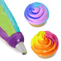 3-Hole Cake Decorating Converter - Mix 3 Colors Icing Nozzle, Easy Swirl Design, Reusable & Durable