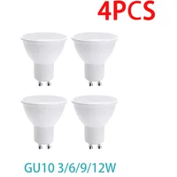4PCS LED Spotlight Bulb GU10 AC220V 3W 6W 9W 12W 180 Degree Beam Angle High Lumen Indoor LED Energy Saving Lights Bulb