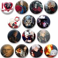 Anime Game Devil May Cry Button Pins Cartoon Role Playing Badges Dante and Vergil Round Brooch Bag Clothing Decor Jewelry Gifts