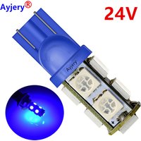 4pcs DC 24V T10 194 W5W 5050 SMD 9 LED White Blue Red Car LED Light Bulbs Interior Side Wedge Lamp Clearance Dome Lights