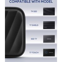 EVA Hard Carrying Case Anti-Scratch Travel Storage Bag with Hand Strap for Samsung T7 Shield/T9 4TB/2TB/1TB Portable SSD