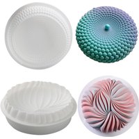 Round Mousse Cake Pan For Baking Large Dunes Silicone Mold 3D Geometric Pearls Pastry Tools For Chocolate Kitchen Accessories