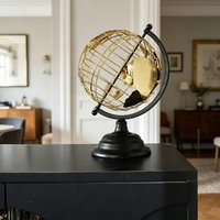 1Pcs Hollowed-out Metal Globe Ornament Metal Office Decorative Crafts Modern Home Living Room Study Desk Decorations