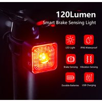 AliExpress Toptrek Bicycle Smart Brake Sensing Light Front Rear Sets IP66 Waterproof USB MTB Road Bike Taillight Night Cycling Safety 100/120LM