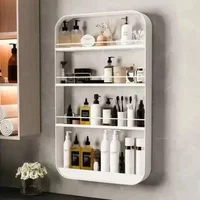 2 Layers Wall Mounted Storage Shelf Punch Free Rack For Bathroom Kitchen Toiletries Seasoning Bottle Multi Purpose Storage Rack
