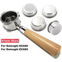 Bottomless Portafilter for Delonghi EC680 EC685,Pressurized Filter Basket,51mm Filter,Espresso Coffee Maker,Barista Tools